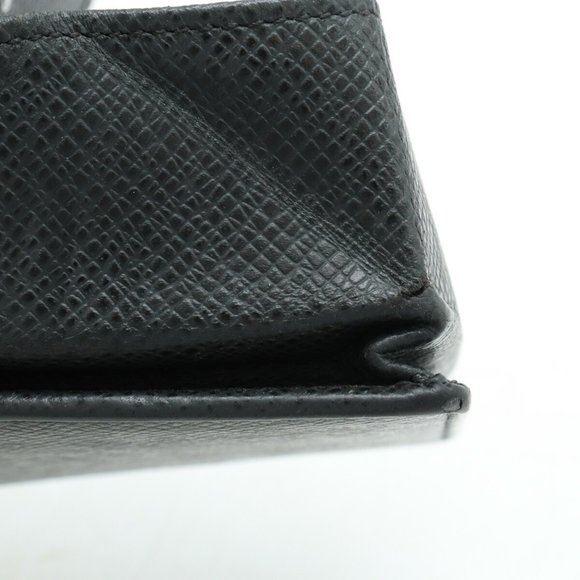LOUIS VUITTON Taiga Porto Monnaie Boite Coin Case Leather Calf Ardoise Black ... - Picture 8 of 8
